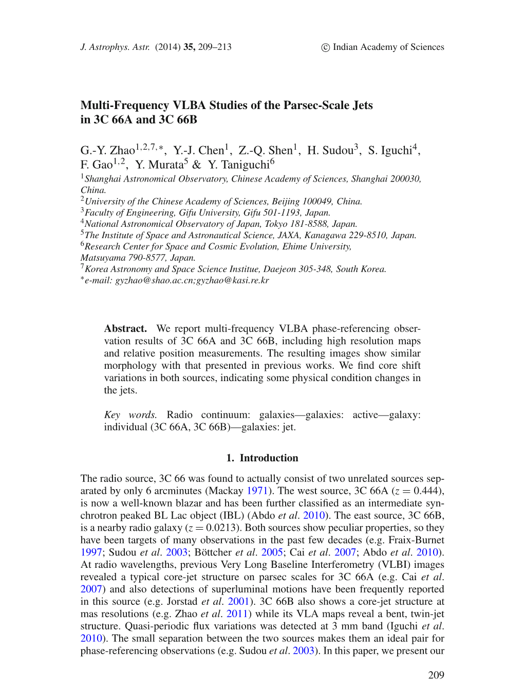 Multi-Frequency VLBA Studies of the Parsec-Scale Jets in 3C 66A and 3C 66B