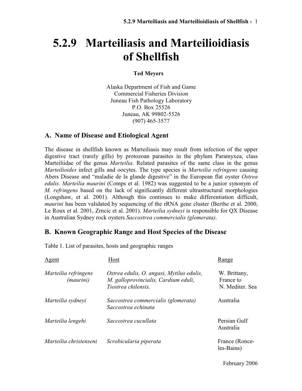 5.2.9 Marteiliasis and Marteilioidiasis of Shellfish - 1