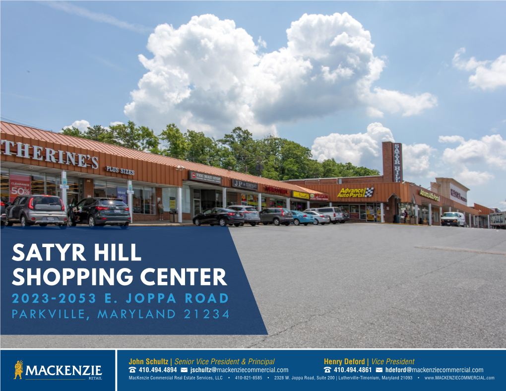 For Lease SATYR HILL SHOPPING CENTER 2023-2053 E