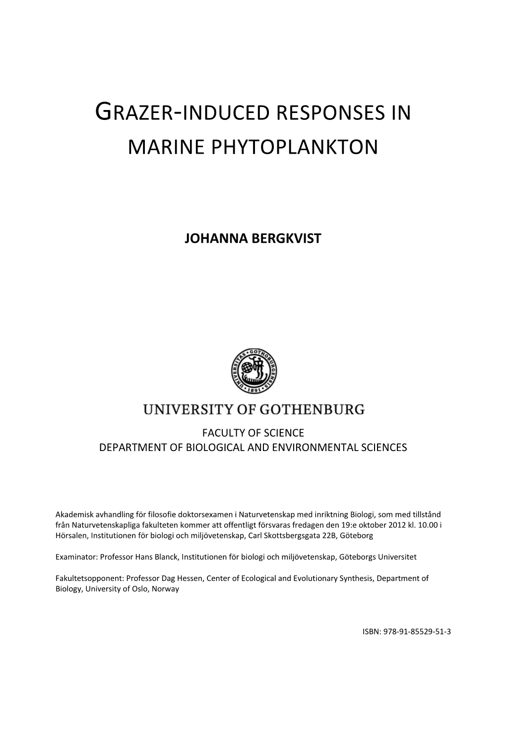 Grazer-Induced Responses in Marine Phytoplankton