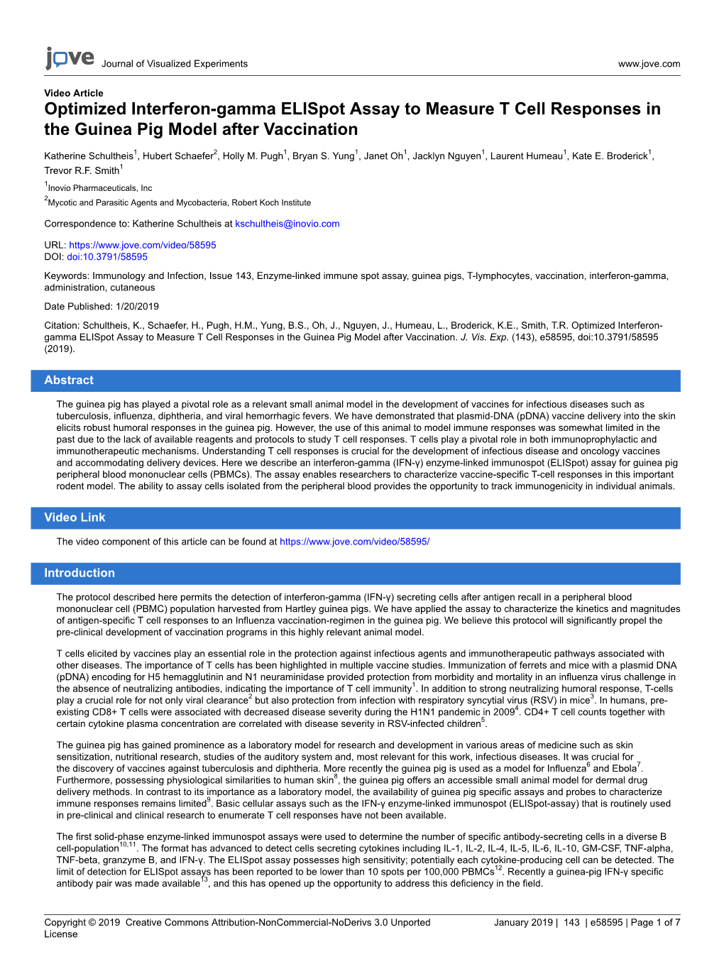 Optimized Interferon-Gamma Elispot Assay to Measure T Cell Responses in the Guinea Pig Model After Vaccination