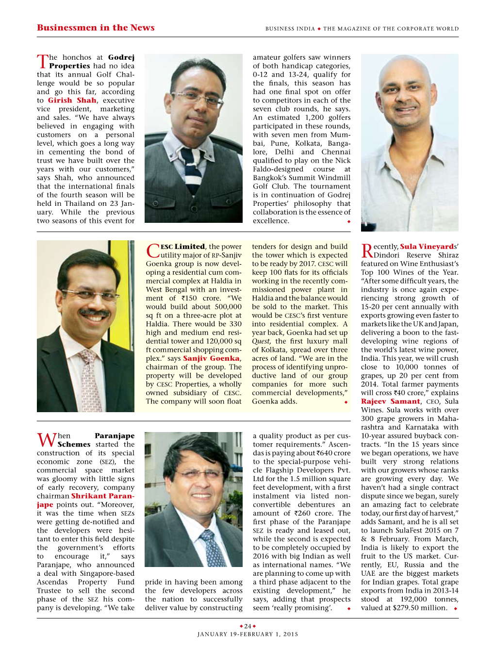 Businessmen in the News Business India U the Magazine of the Corporate World