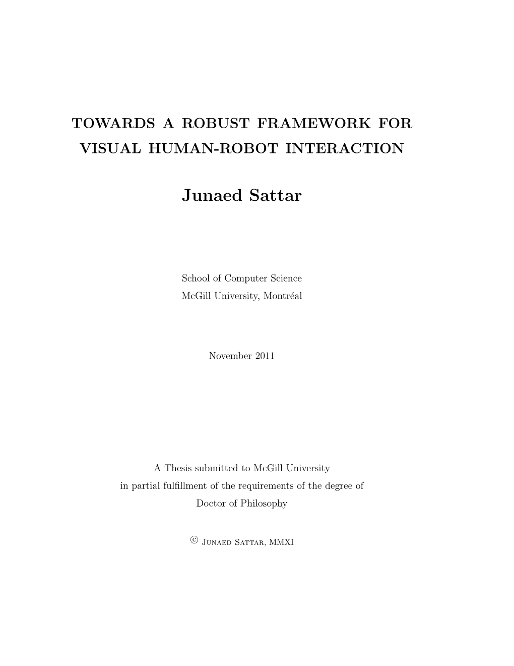 Junaed Sattar Phd Thesis