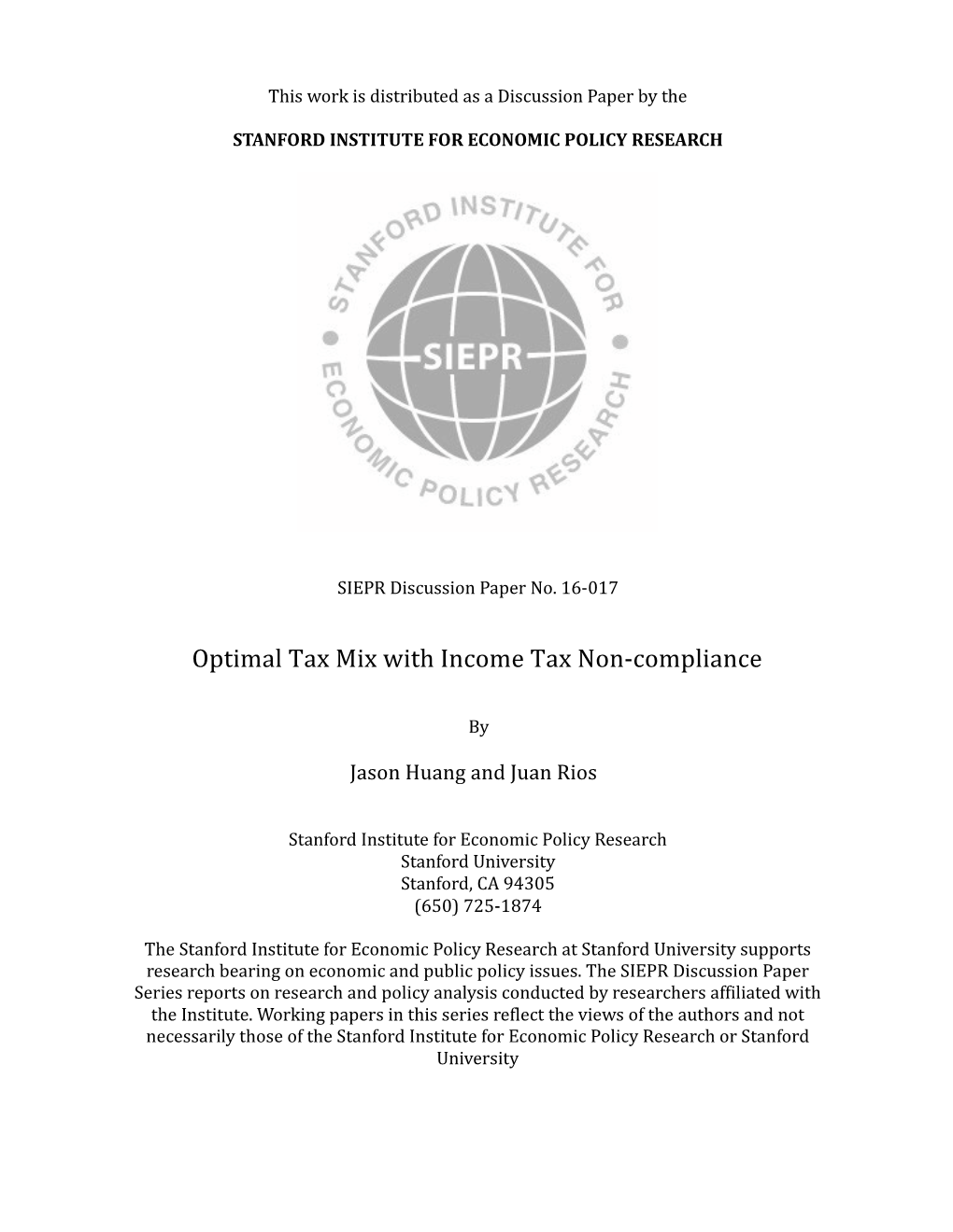 Optimal Tax Mix with Income Tax Non-Compliance