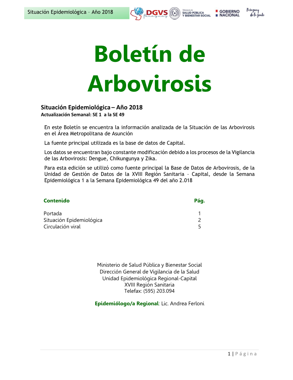 Boletín De Arbovirosis