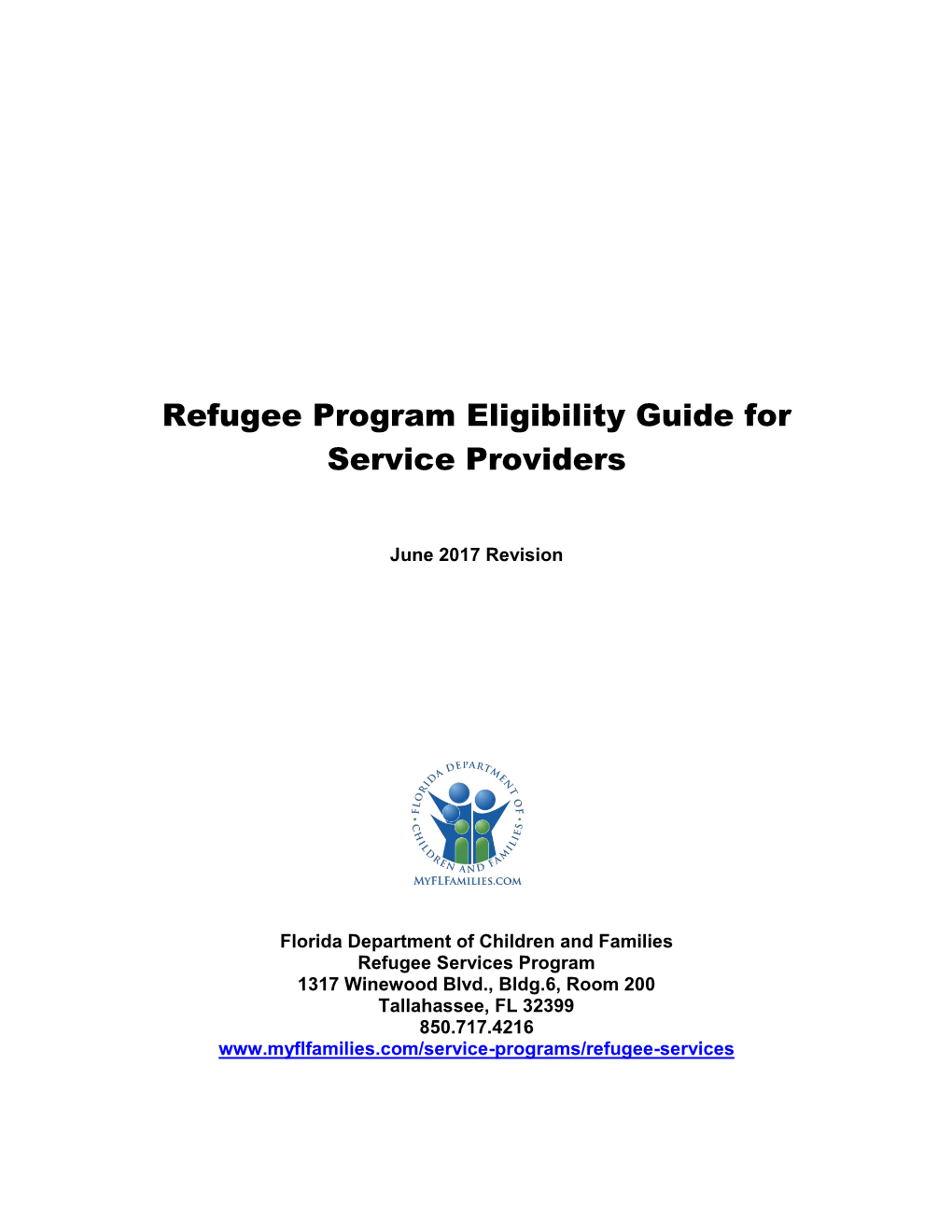 Refugee Program Eligibility Guide for Service Providers