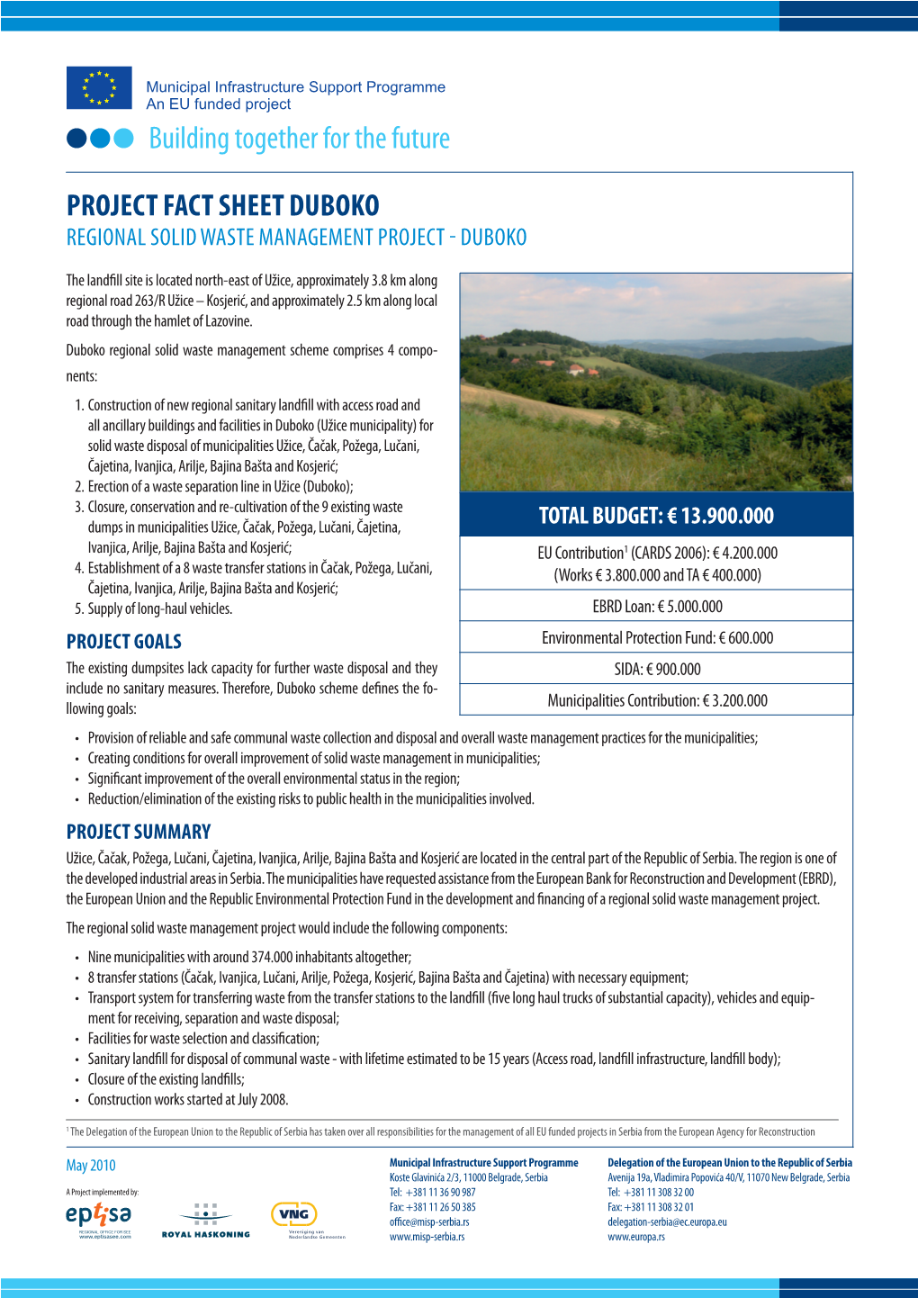 Project Fact Sheet Duboko Regional Solid Waste Management Project - Duboko