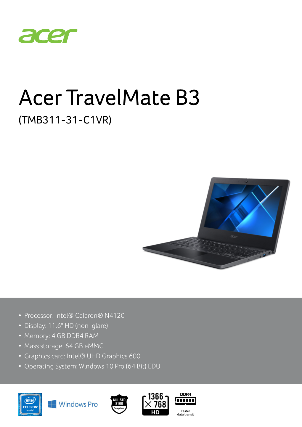 Acer Travelmate B3 (TMB311-31-C1VR)
