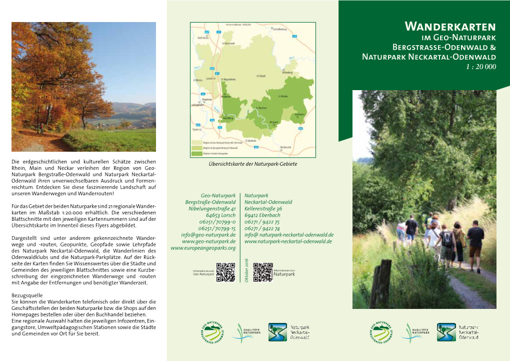 Wanderkarten Im Geo-Naturpark Bergstrasse-Odenwald & Naturpark Neckartal-Odenwald 1 : 20 000