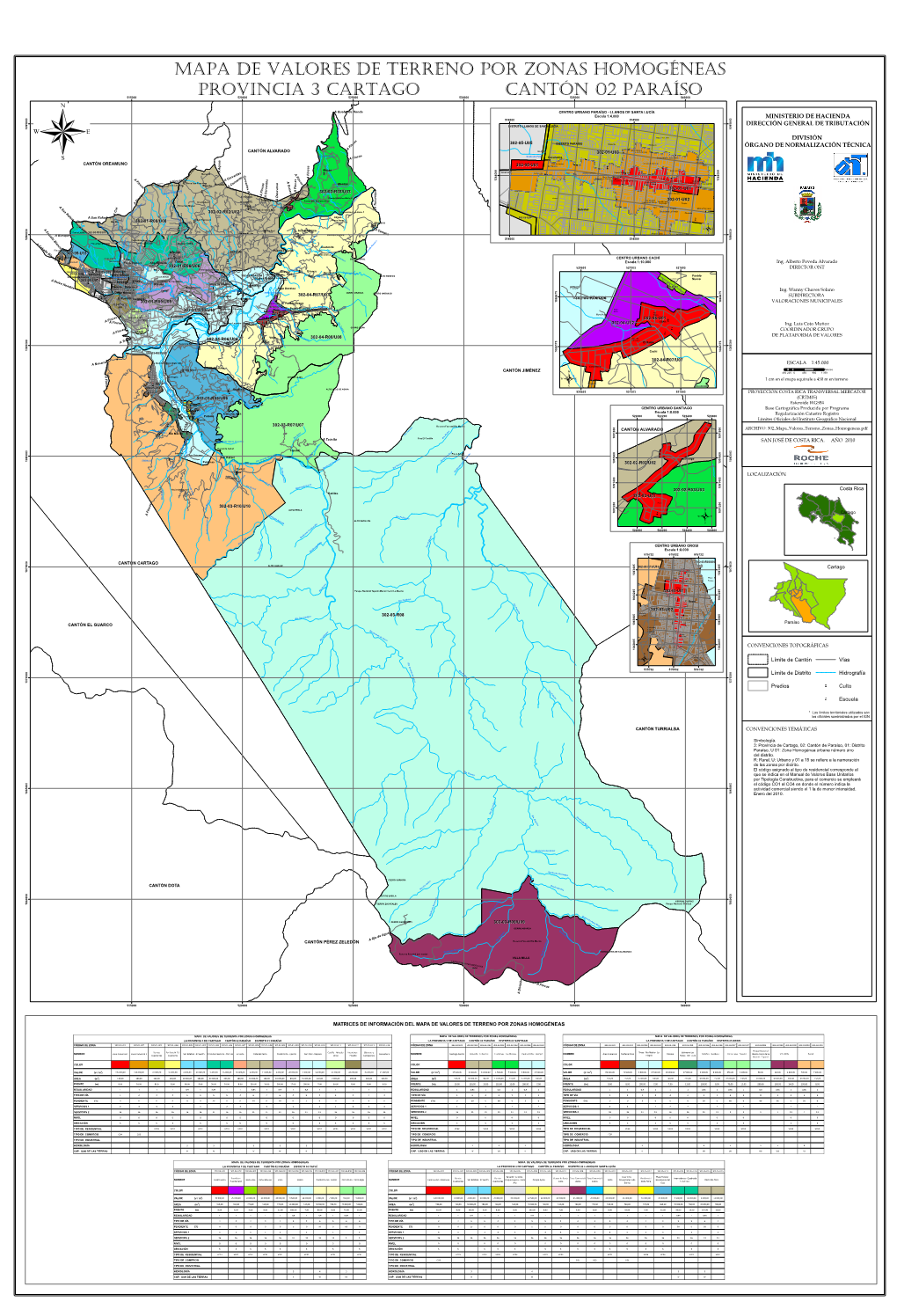 Mapa De Valores De Terreno Por Zonas Homogéneas Provincia 3 Cartago