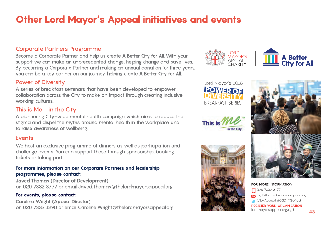 Other Lord Mayor's Appeal Initiatives and Events