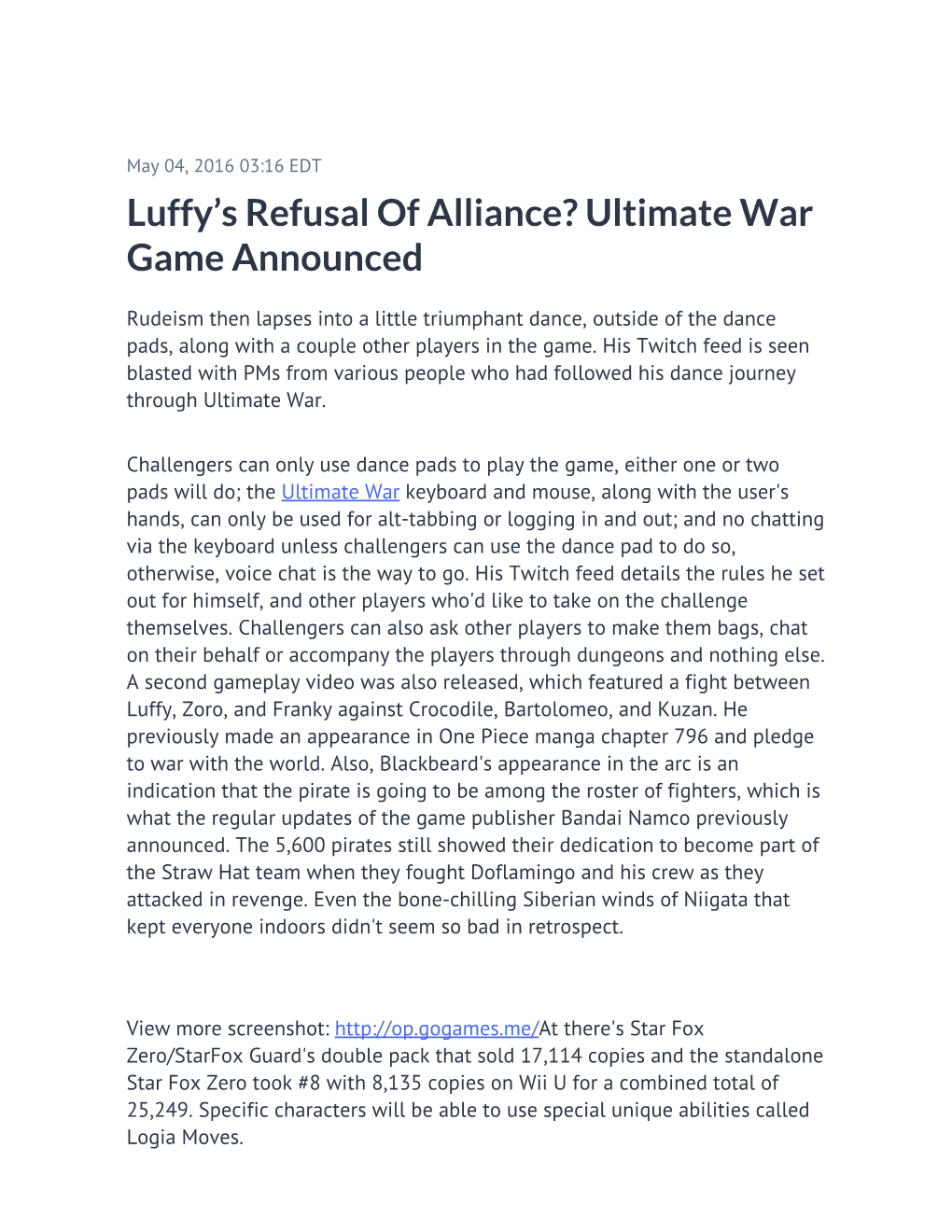 Luffy's Refusal of Alliance? Ultimate War Game Announced