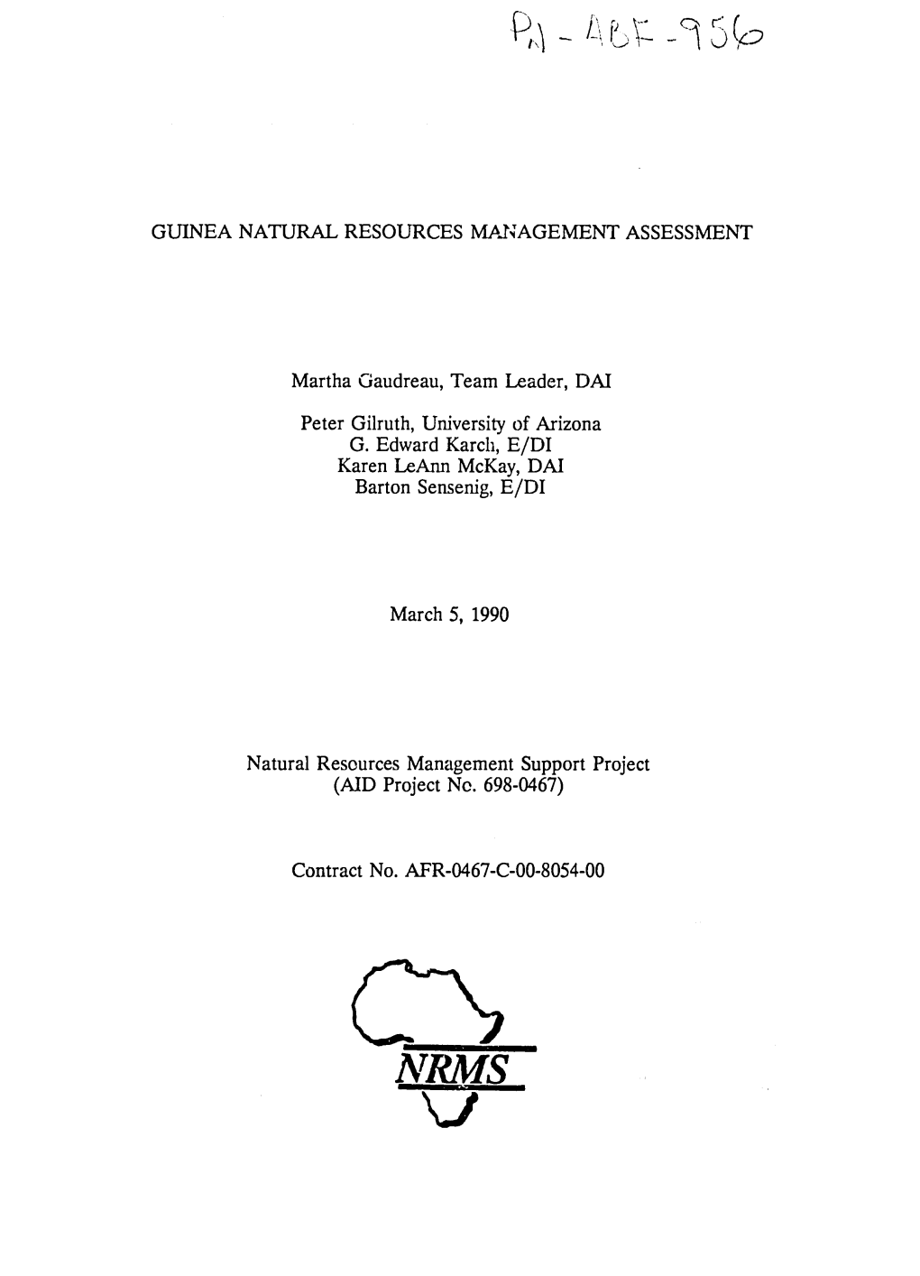 GUINEA NATURAL RESOURCES Mant-,AGEMENT ASSESSMENT