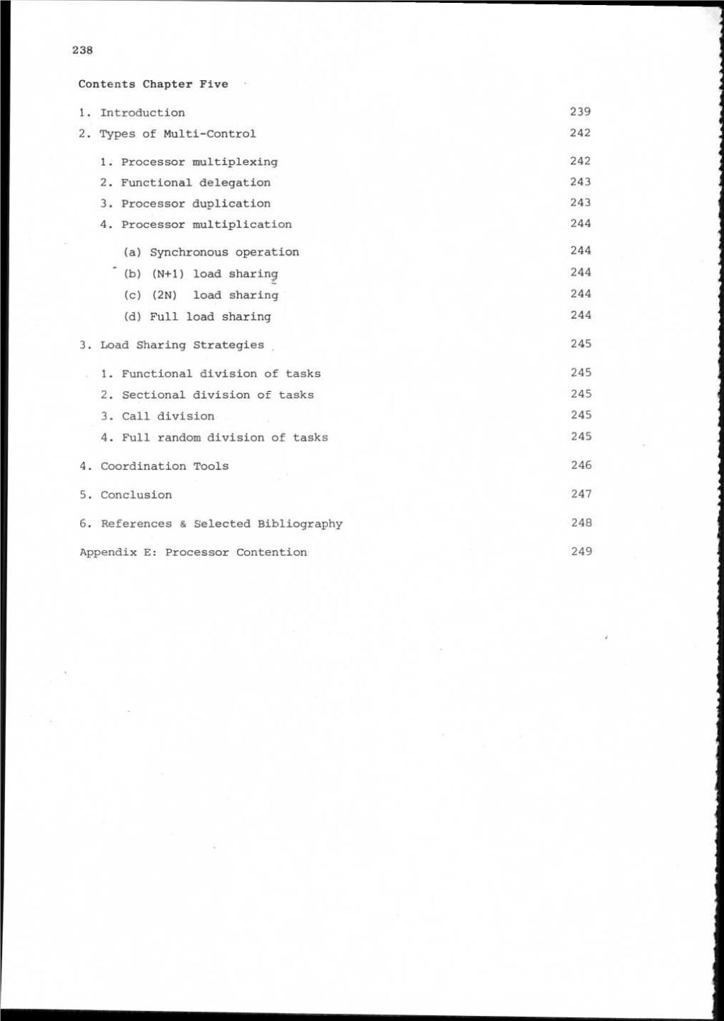 Chapter 5, Multi-Control in Telephone Exchanges