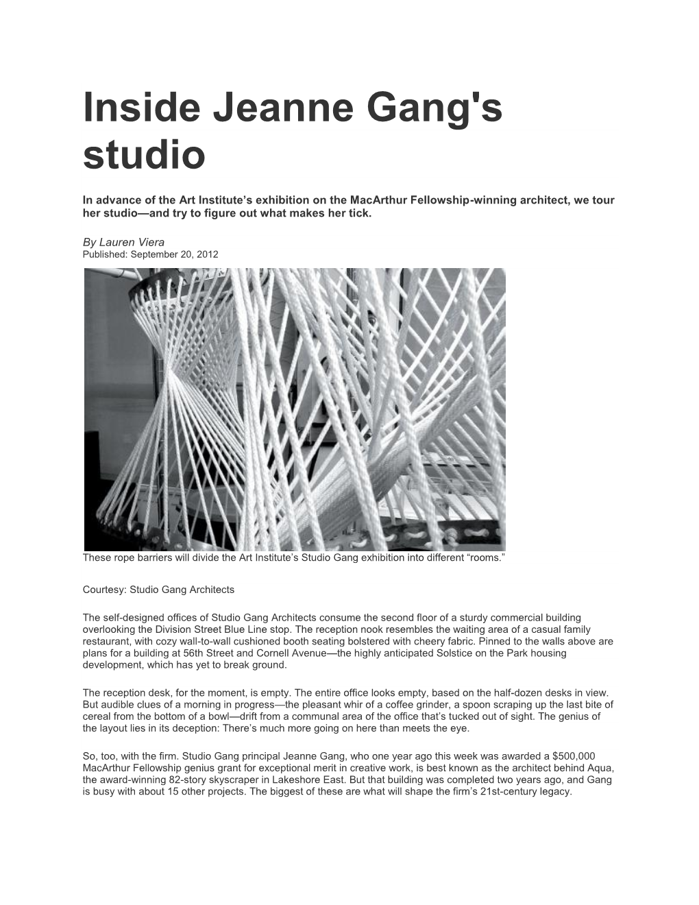 Inside Jeanne Gang's Studio