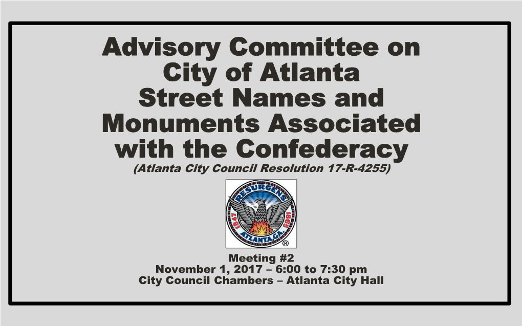 Confederate Monuments in Atlanta