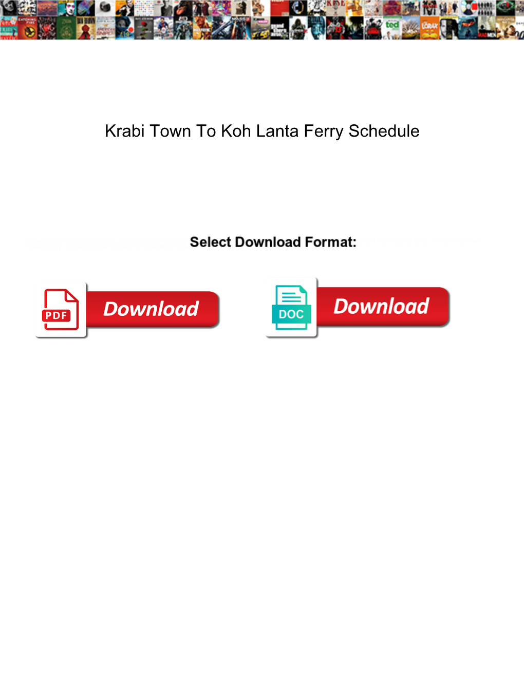 Krabi Town to Koh Lanta Ferry Schedule