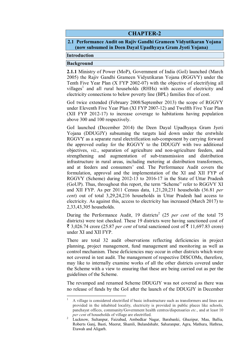 Chapter-2: Performance Audits Relating to Public Sector Undertakings