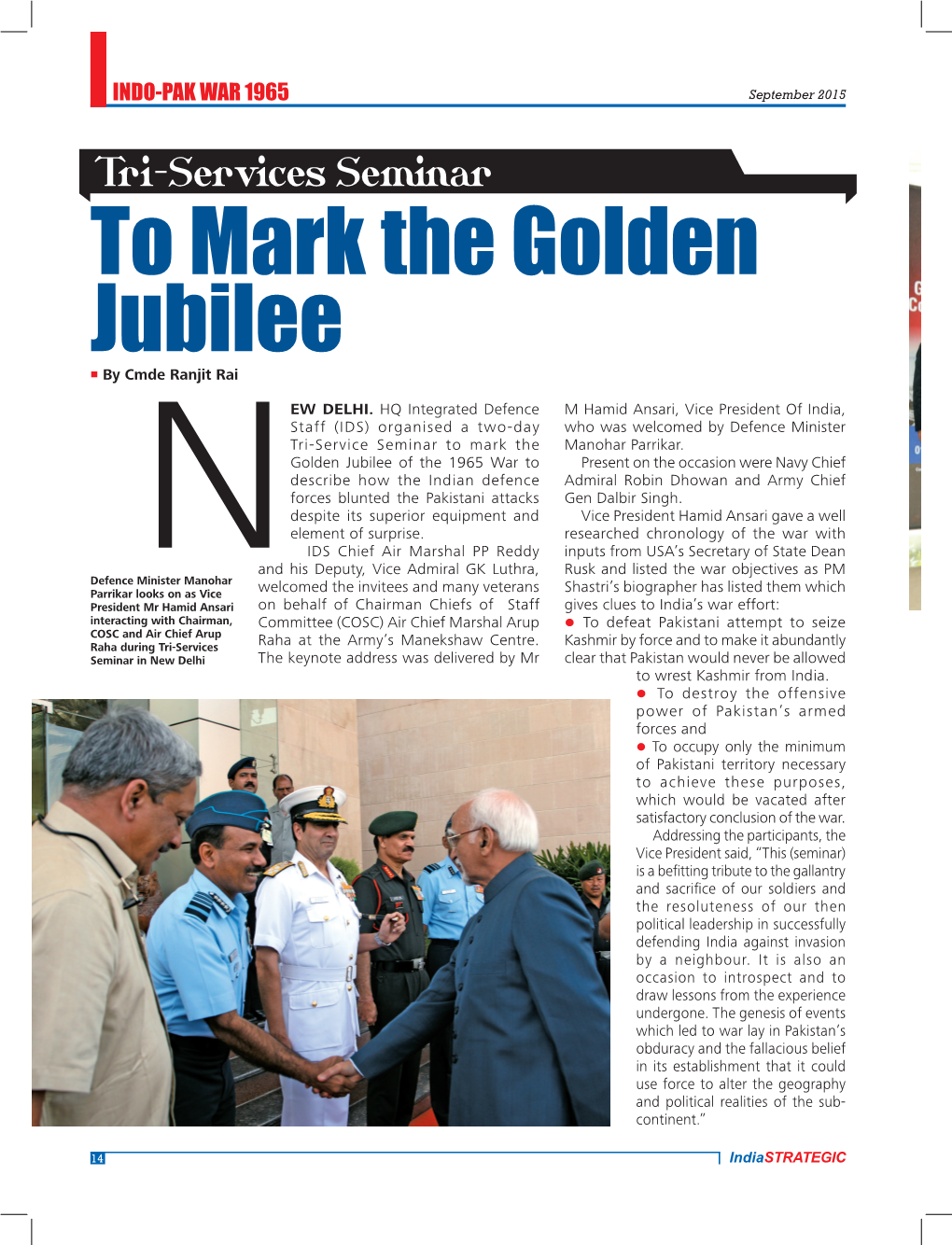 To Mark the Golden Jubilee N by Cmde Ranjit Rai