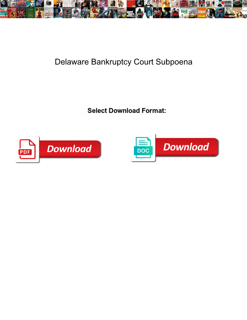 Delaware Bankruptcy Court Subpoena