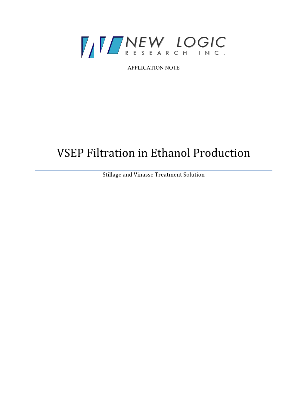 VSEP Filtration in Ethanol Production