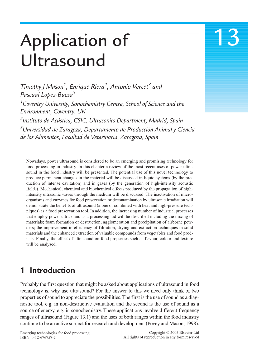 Application of Ultrasound