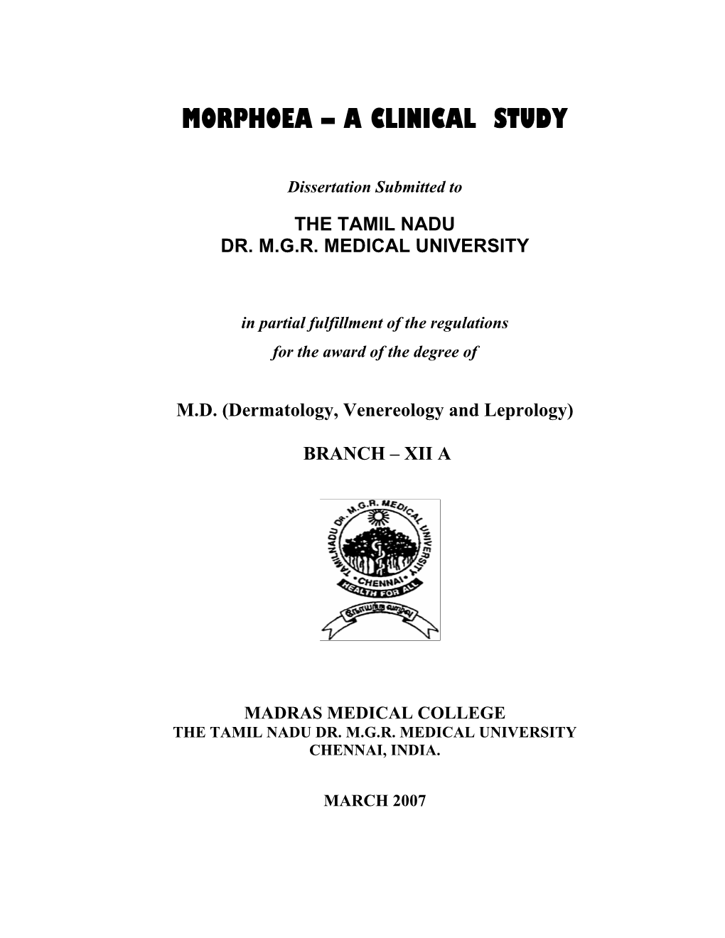 Morphoea – a Clinical Study