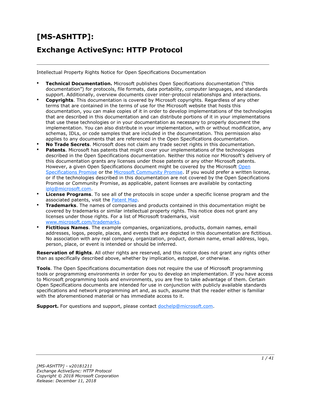 [MS-ASHTTP]: Exchange Activesync: HTTP Protocol