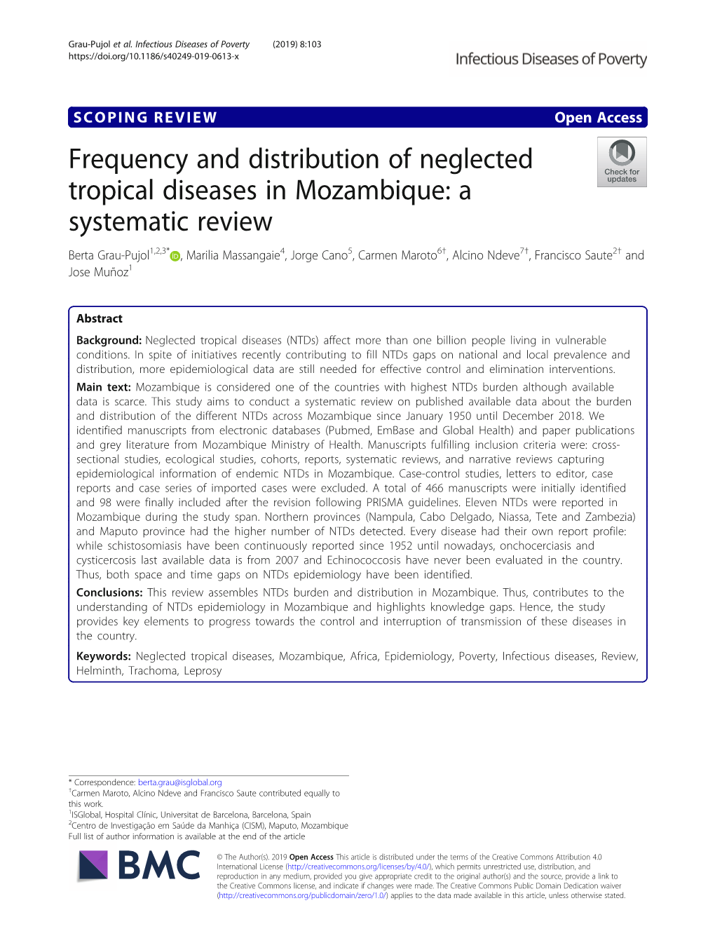 Frequency and Distribution of Neglected Tropical