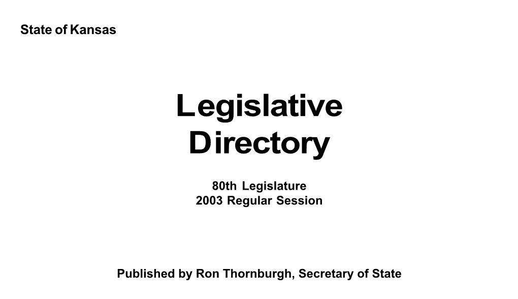 Legislative Directory