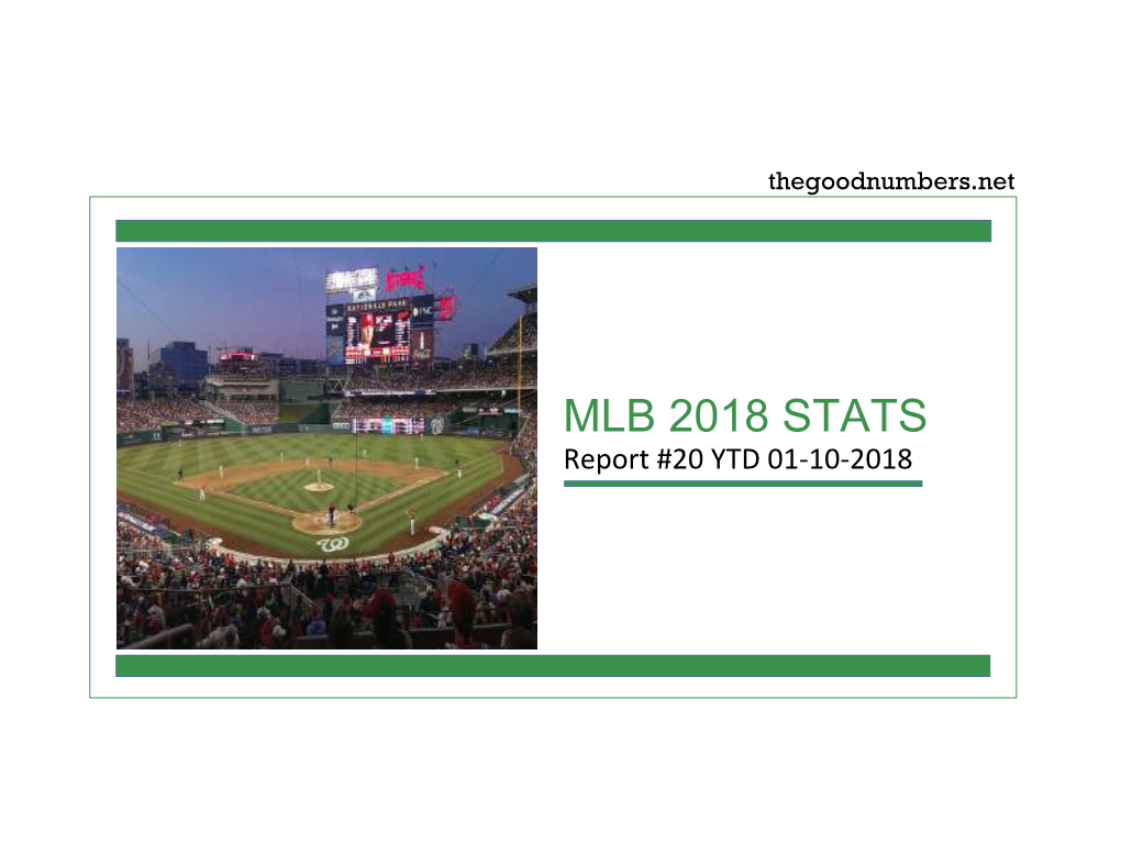 Mlb 2018 Stats