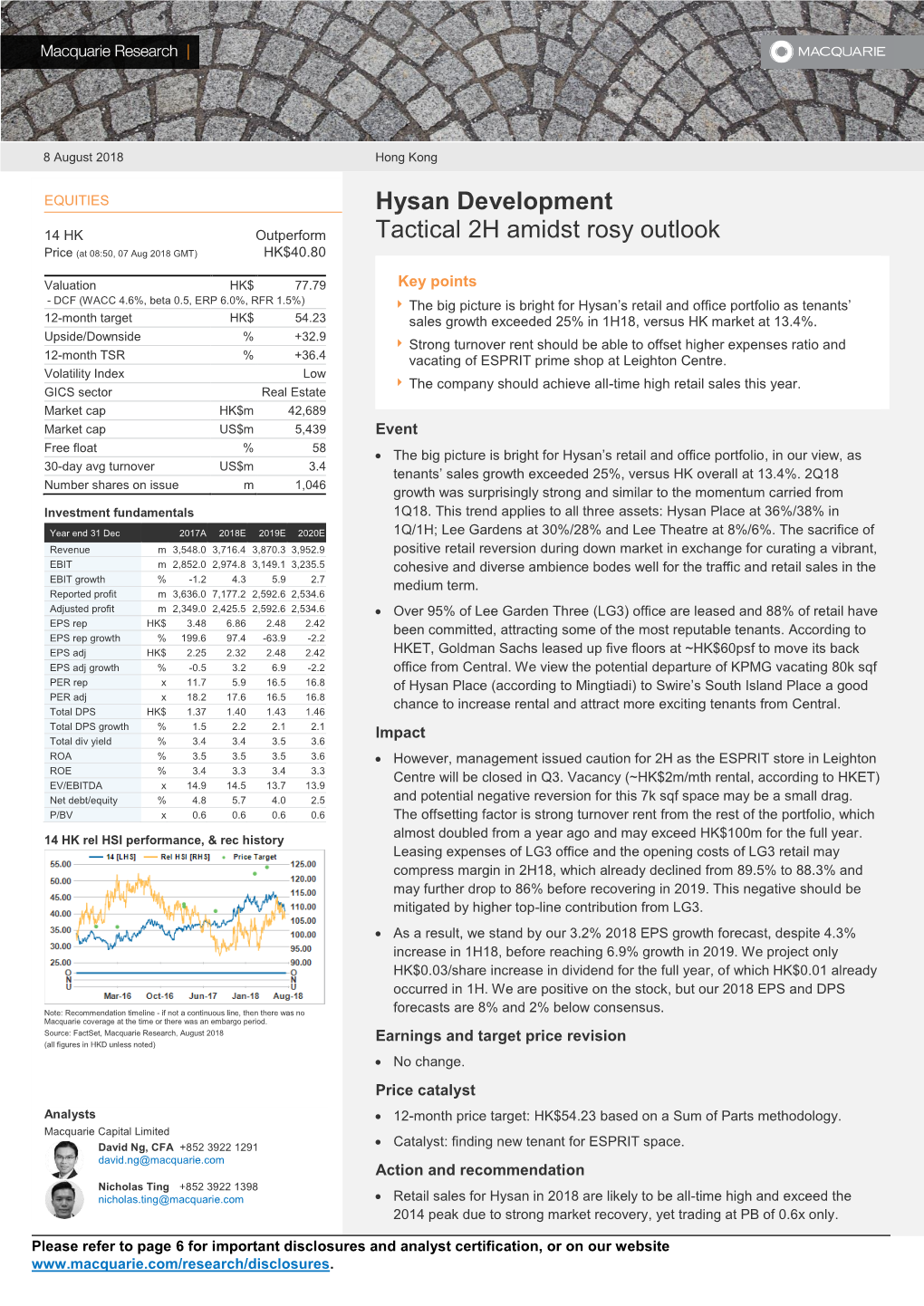 Hysan Development Tactical 2H Amidst Rosy Outlook