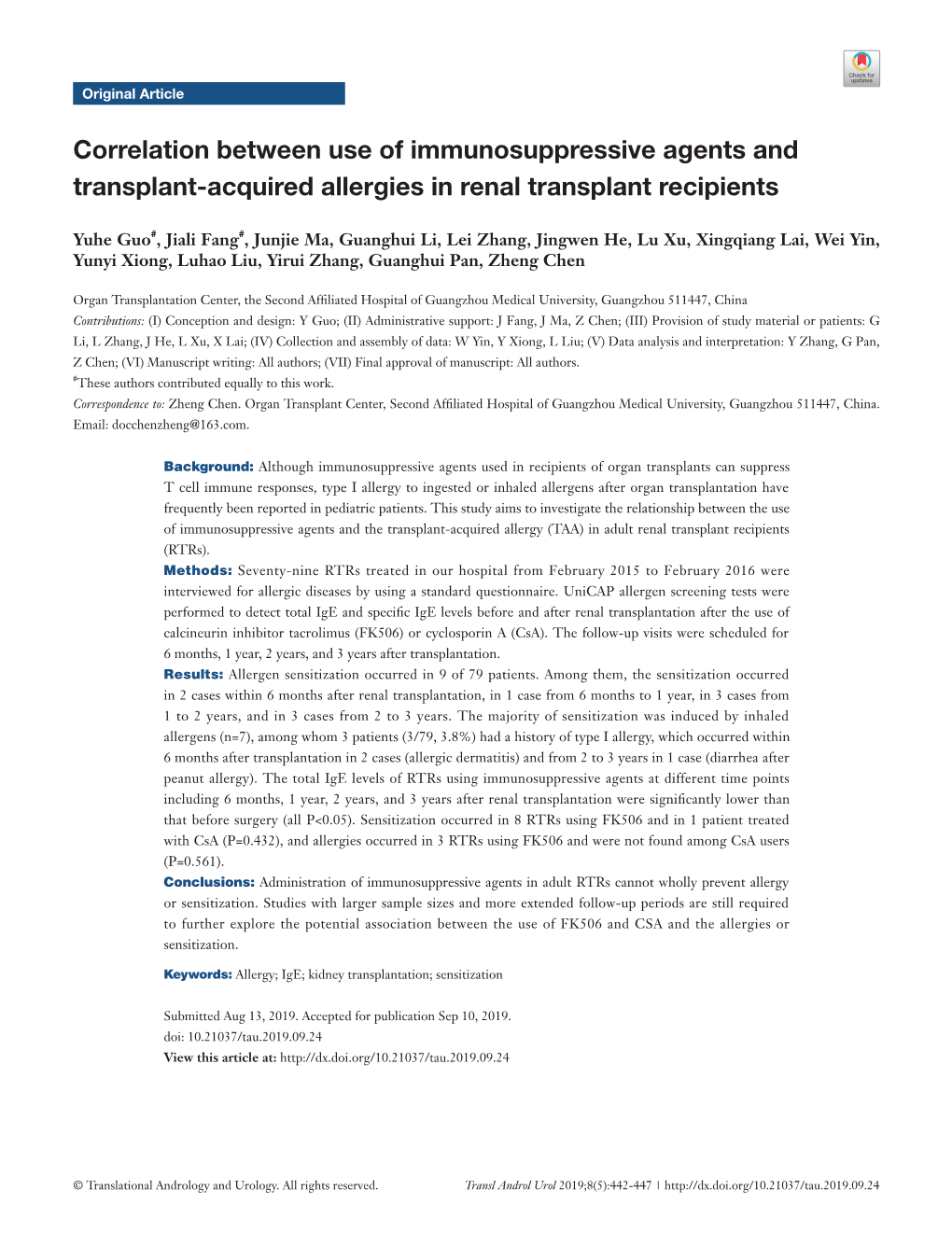 Correlation Between Use of Immunosuppressive Agents and Transplant-Acquired Allergies in Renal Transplant Recipients