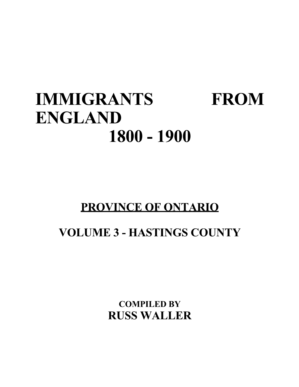 Province of Ontario Volume 3