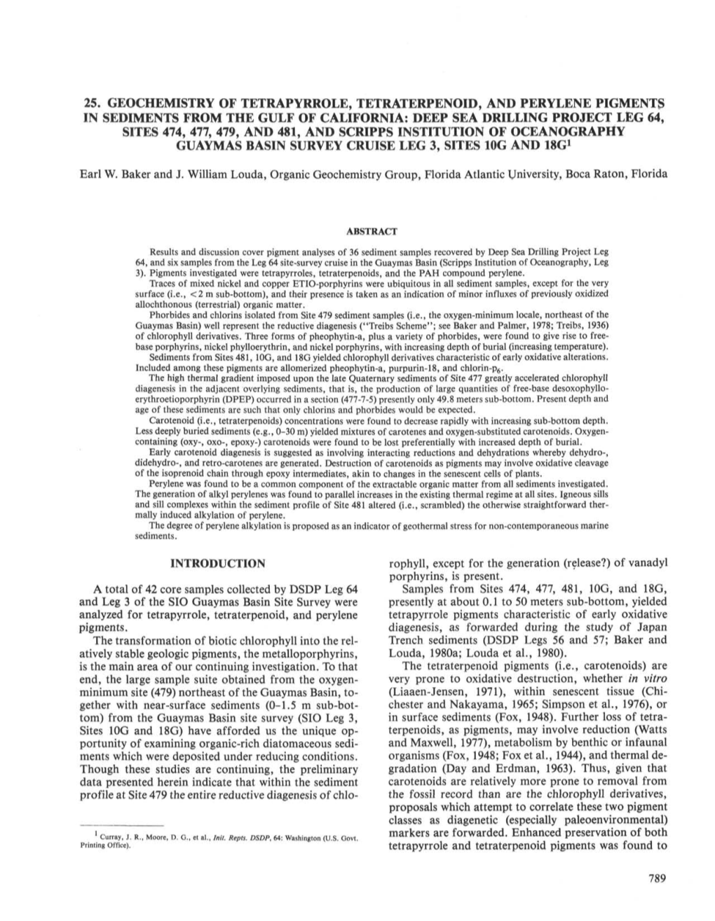 25. Geochemistry of Tetrapyrrole, Tetraterpenoid, and Perylene Pigments