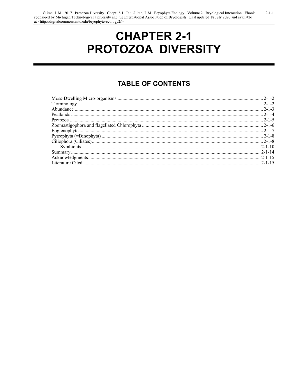 Protozoa Diversity