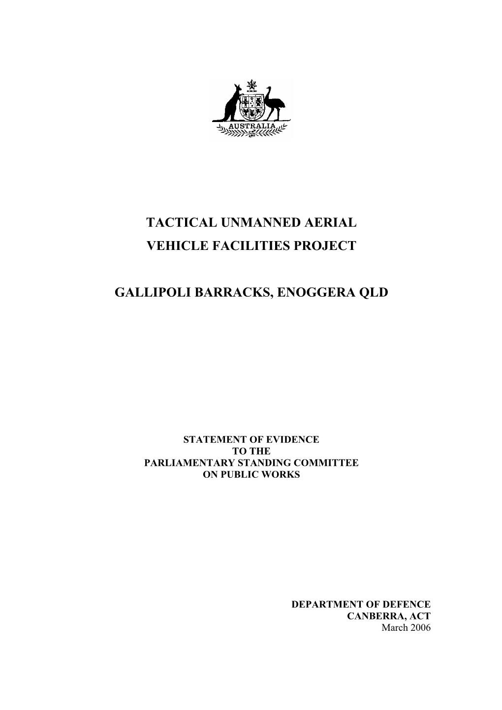 Tactical Unmanned Aerial Vehicle Facilities Project