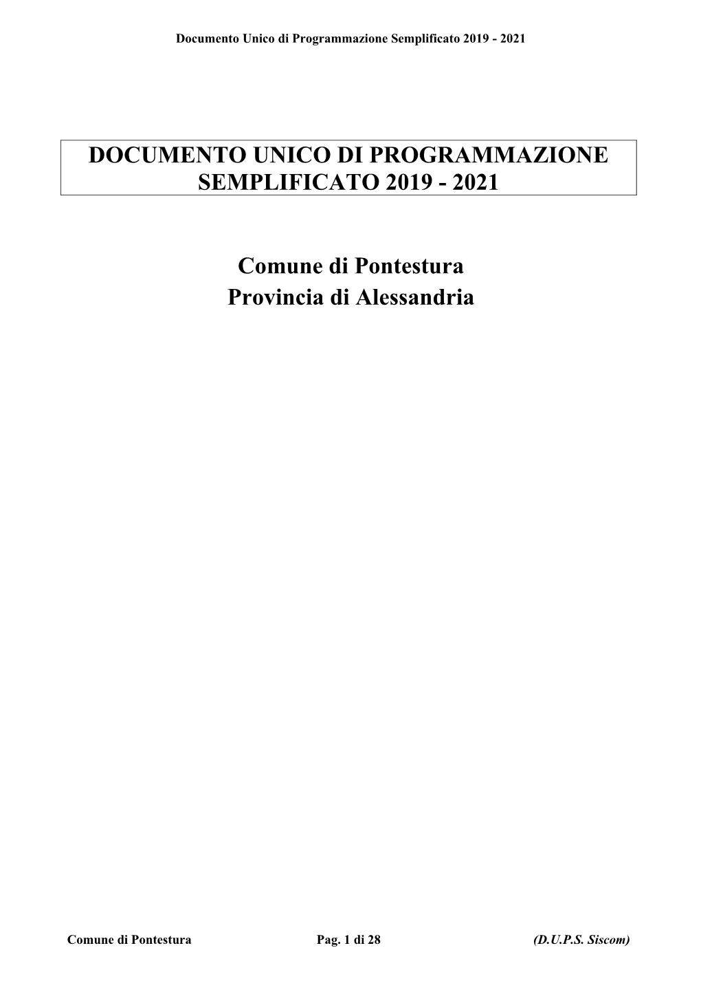 2021 Comune Di Pontestura Provincia Di Alessandria