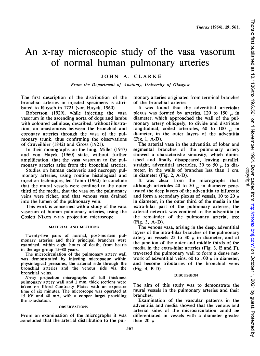 An X-Ray Microscopic Study of the Vasa Vasorum of Normal Human Pulmonary Arteries JOHN A