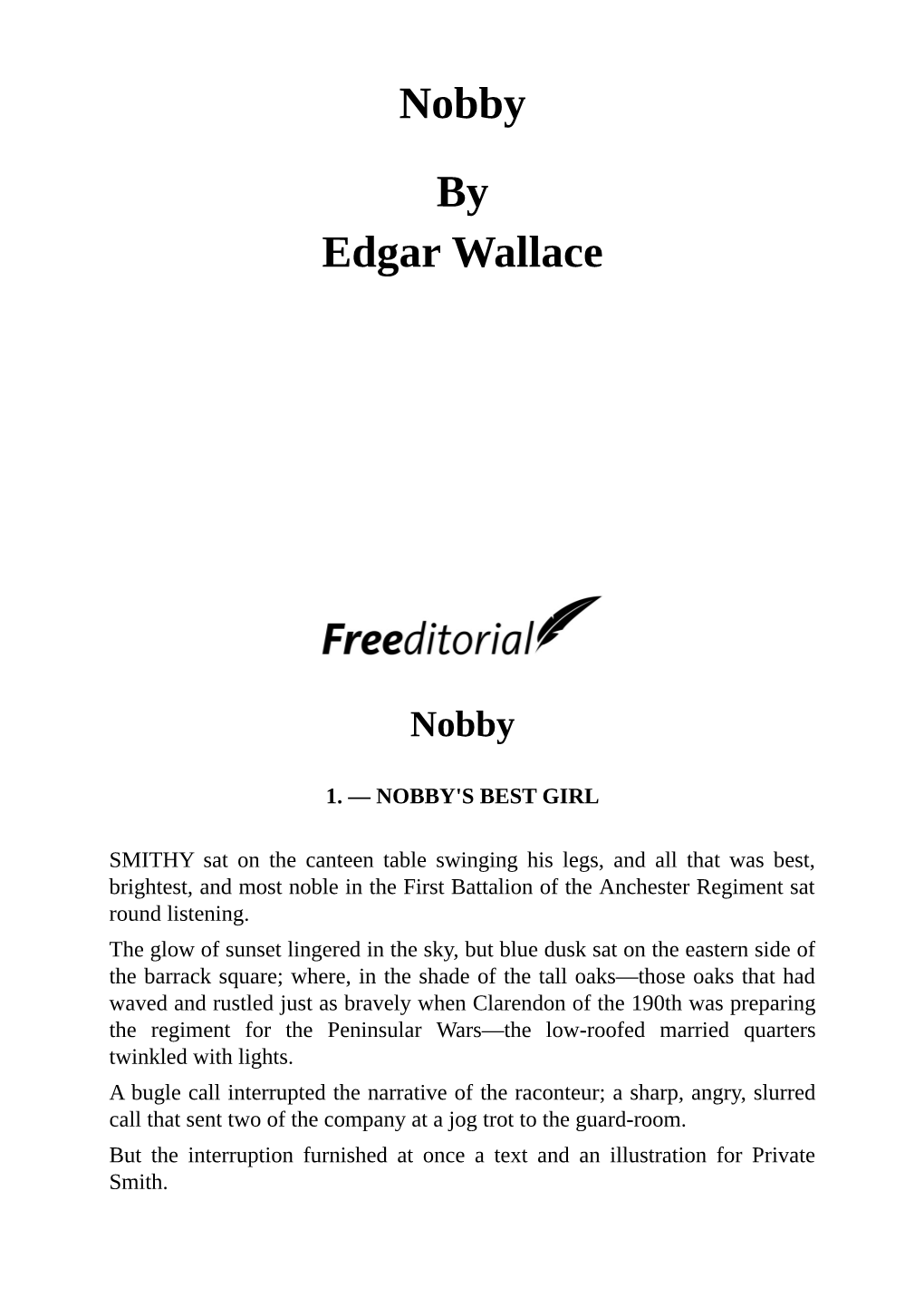 Nobby by Edgar Wallace