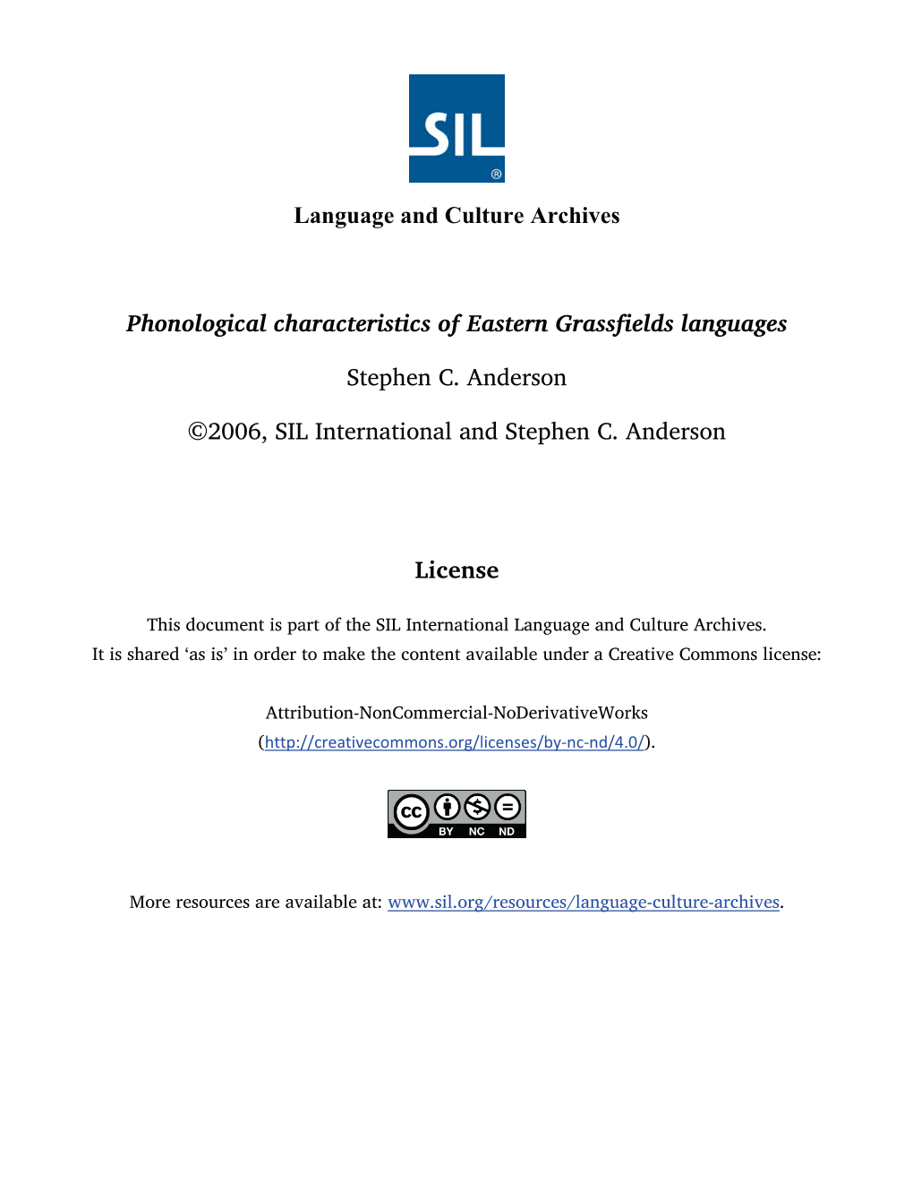 Phonological Characteristics of Eastern Grassfields Languages