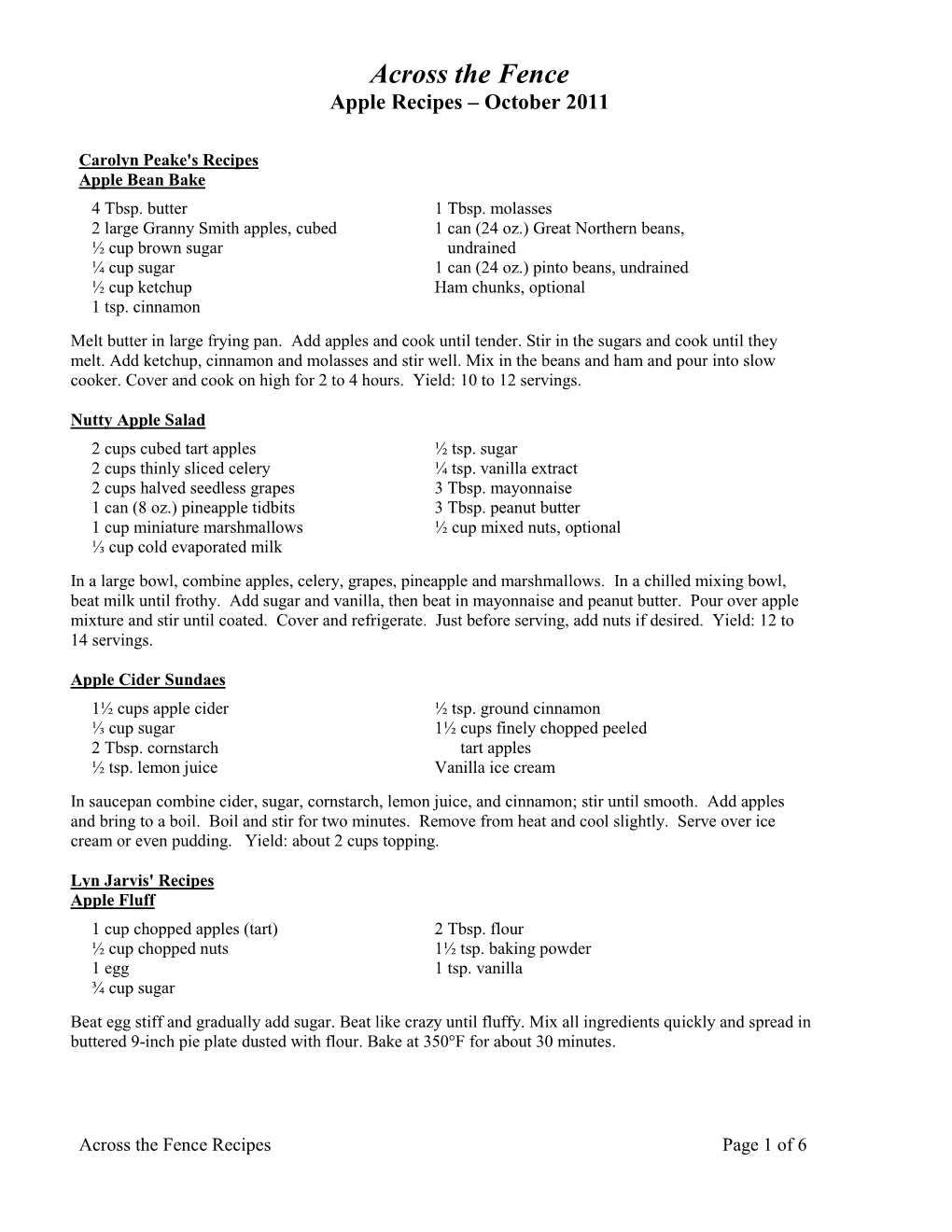 Apple Recipes (PDF)