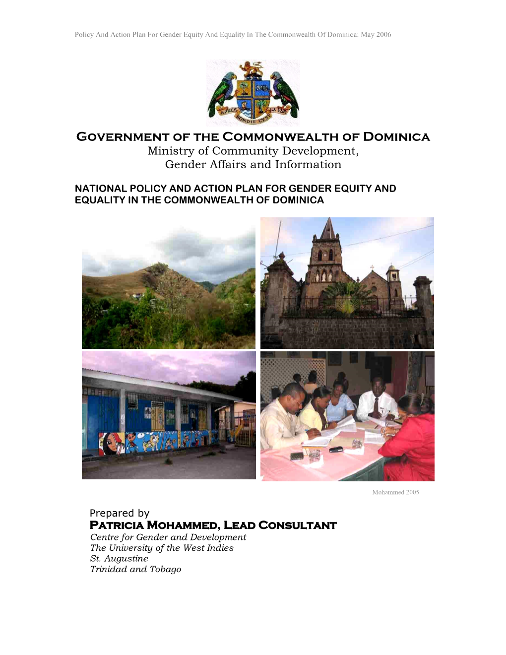 Government of the Commonwealth of Dominica Ministry of Community Development, Gender Affairs and Information