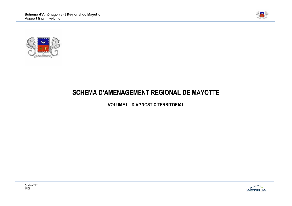 Schema D'amenagement Regional De Mayotte