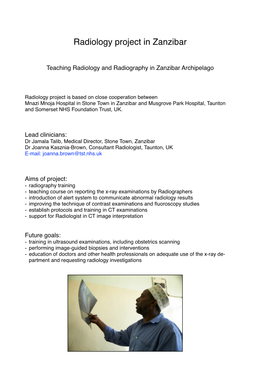 Teaching Radiology and Radiography in Zanzibar Archipelago