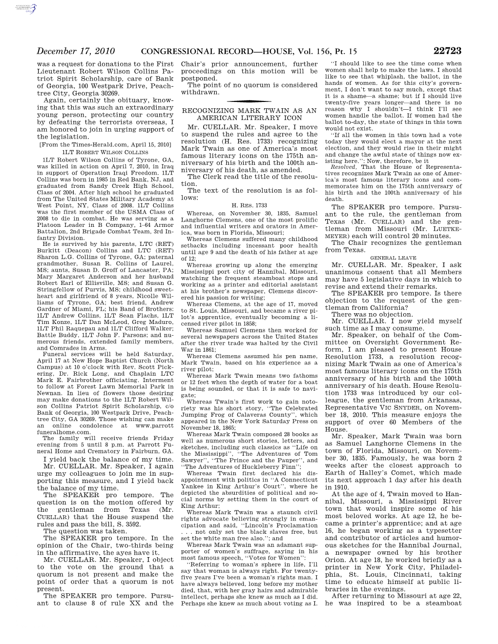 CONGRESSIONAL RECORD—HOUSE, Vol. 156, Pt. 15