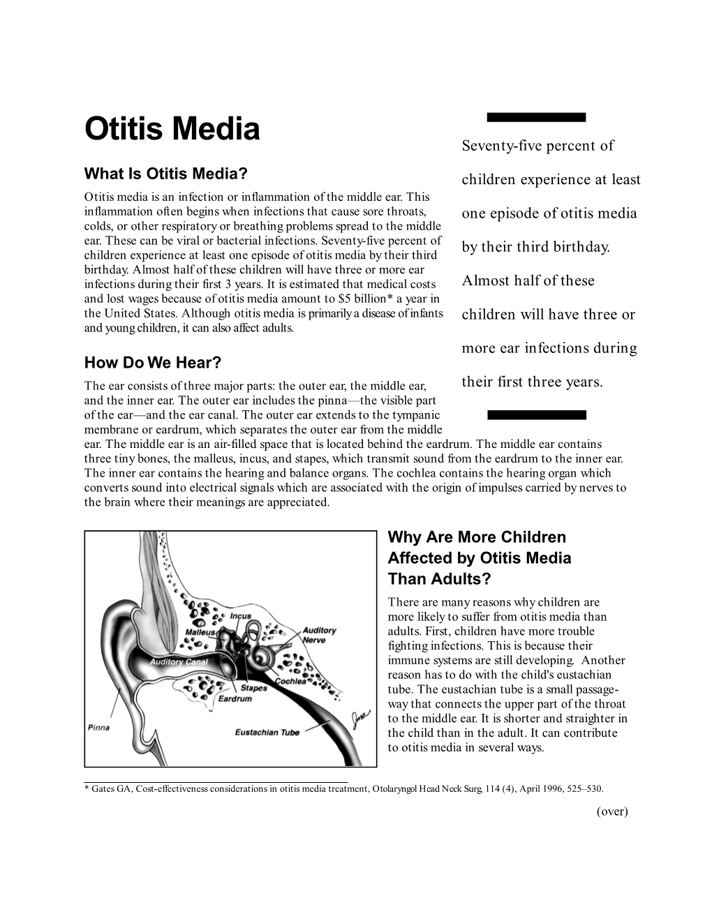 Otitis Media Seventy-Five Percent Of