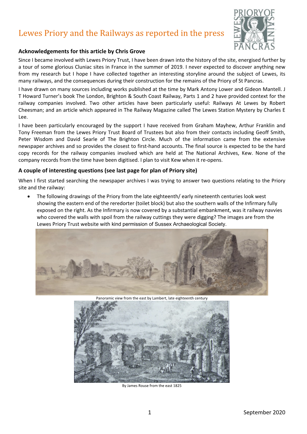 Lewes Priory and the Railways As Reported in the Press
