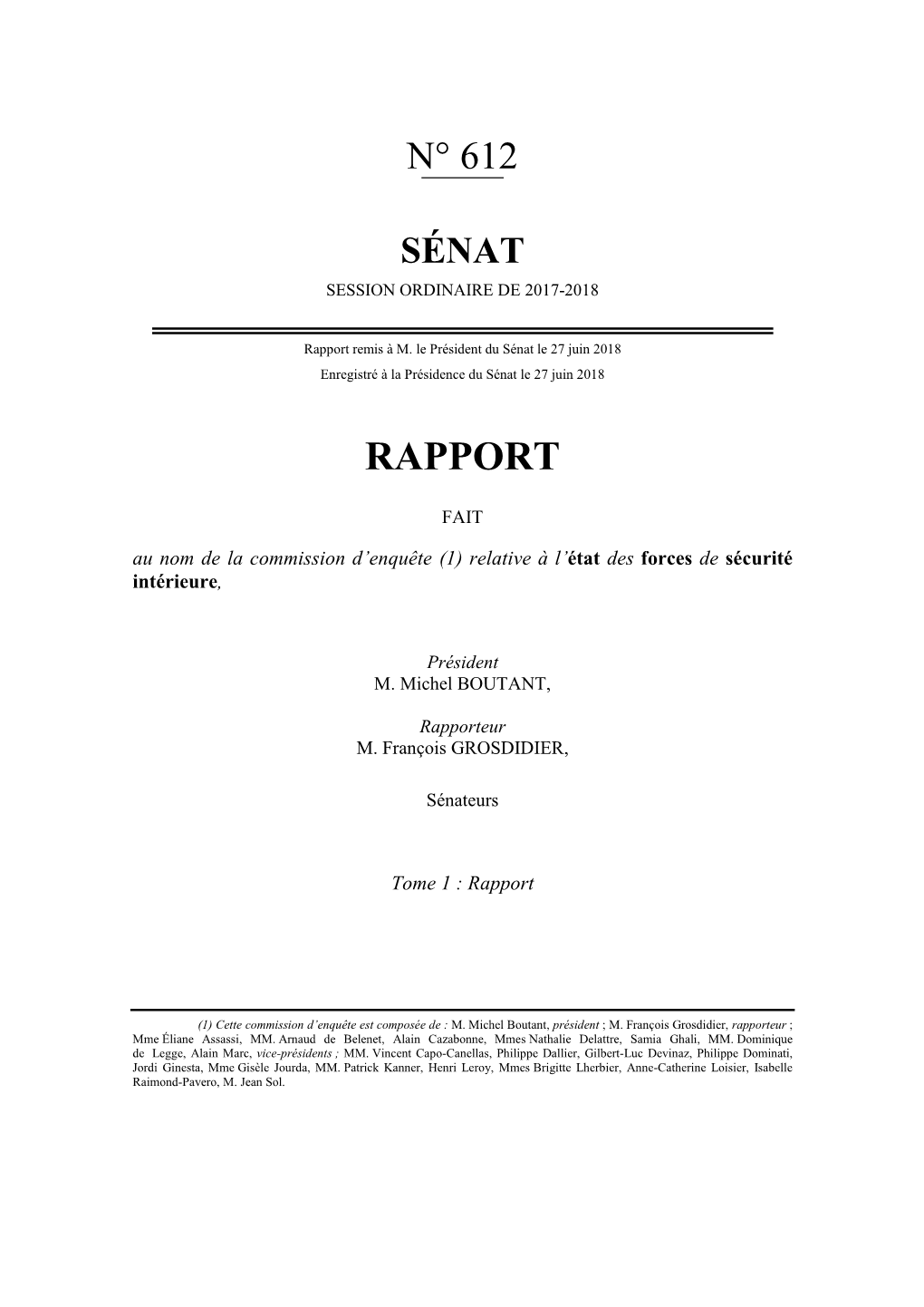 Rapport Remis À M