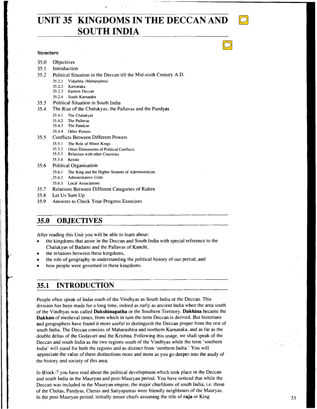 Unit 35 Kingdoms in the Deccan and South India